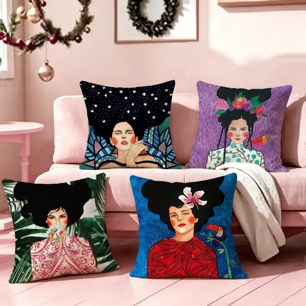 Art HulyaS Cushion Cover Pillow Short Plush Pillow Cute Simple Style For Living Room Bedroom Birthday Gift