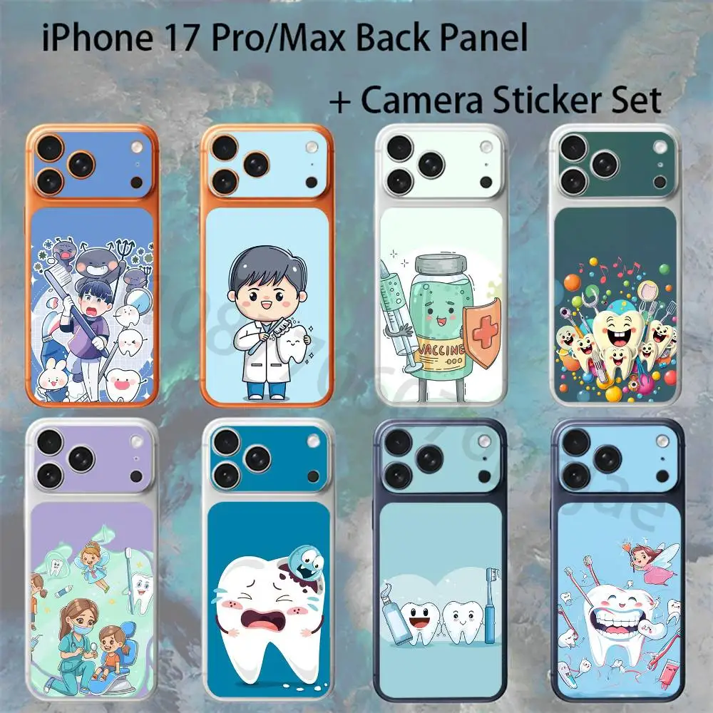 

Cartoon Teeth Dentist For iPhone 17pro/pro Max Full body Back Cover Decal Skin Colorful Rear Protective Sticker Film