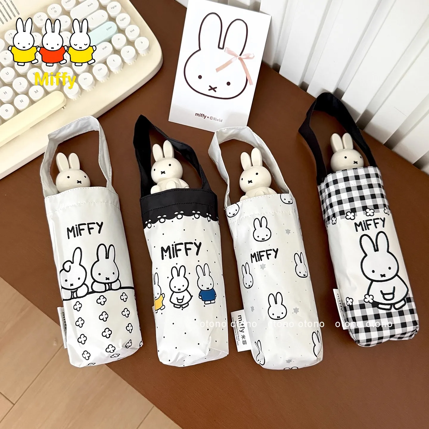 

Kawaii Miffy Rabbit Umbrella, милая мультяшная кукла на Ins, портативный солнцезащитный зонт, который можно использовать в любой погоде