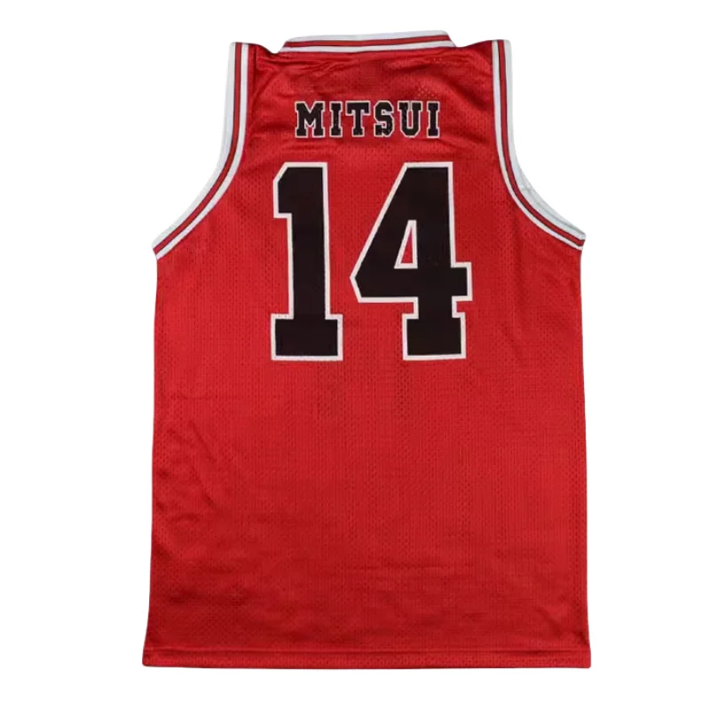 เสื้อกล้ามผู้ชายลายสแลมดังค์โชโงกุน #14 JERSEY Basket คอสเพลย์ Mitsui Hisashi