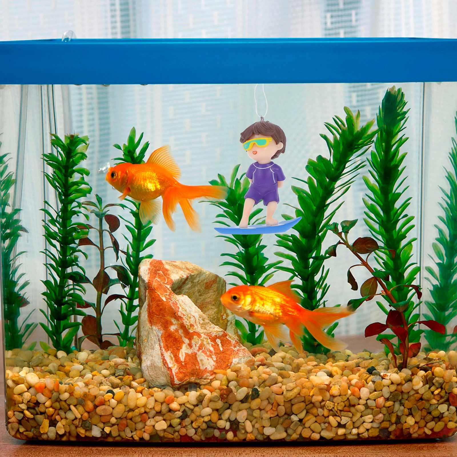 

Hungry Whale Girl Aquarium Decorations Ornaments Fish Tank Accessories Betta Layout Prop Resin Floating