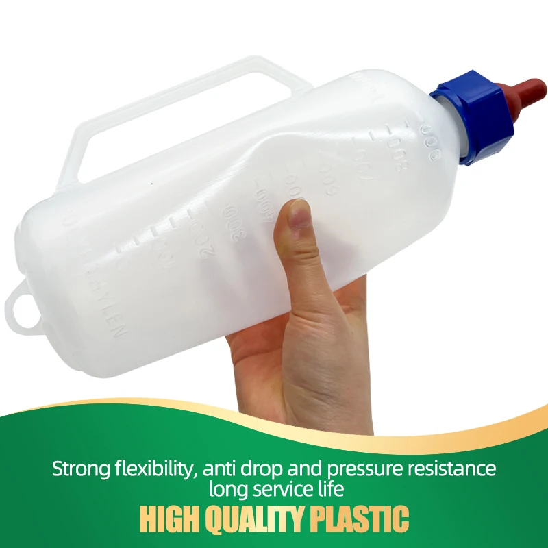 Hangable Lamb Milk Bottle Feeding Bottle Small Animals Lamb Nursing Bottles With Soft Nipple Goat Bottle for Lamb Calf Bull Cow