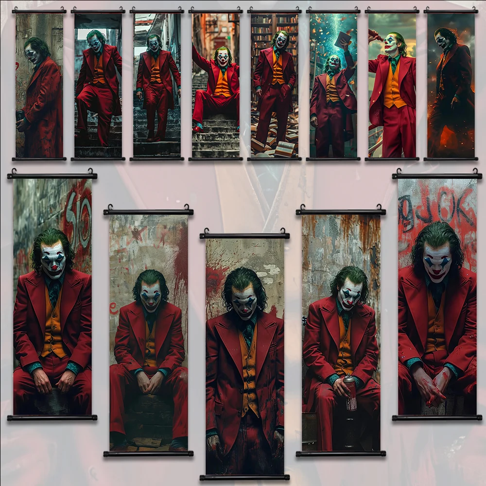 Joker Canvas Painting Print Hanging Scroll Wall Poster Living Room Bedroom Kid Gift Modern Decorative Artwork Home Decor Wall