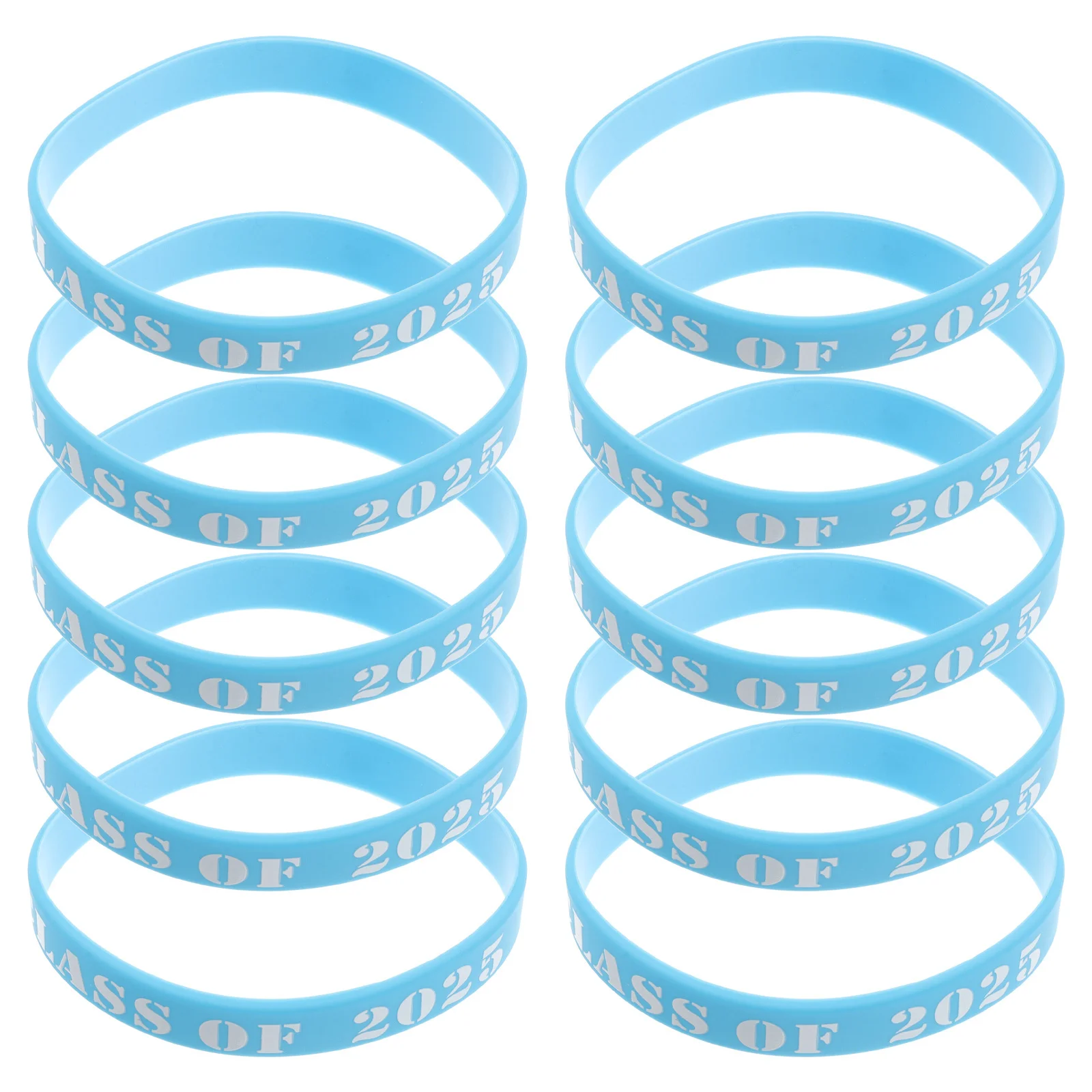 

10pcs Class Of 2025 Graduation Wristbands Silicone Bulk Bracelets Party Supplies Decorative Event Wristbands For School