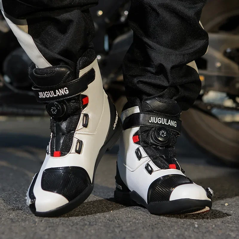 Bottes de cyclisme imperméables et résistantes à l'usure, chaussures de moto, bottes de chevalier tout-terrain, toutes saisons, neuves, commconsulmen et femme