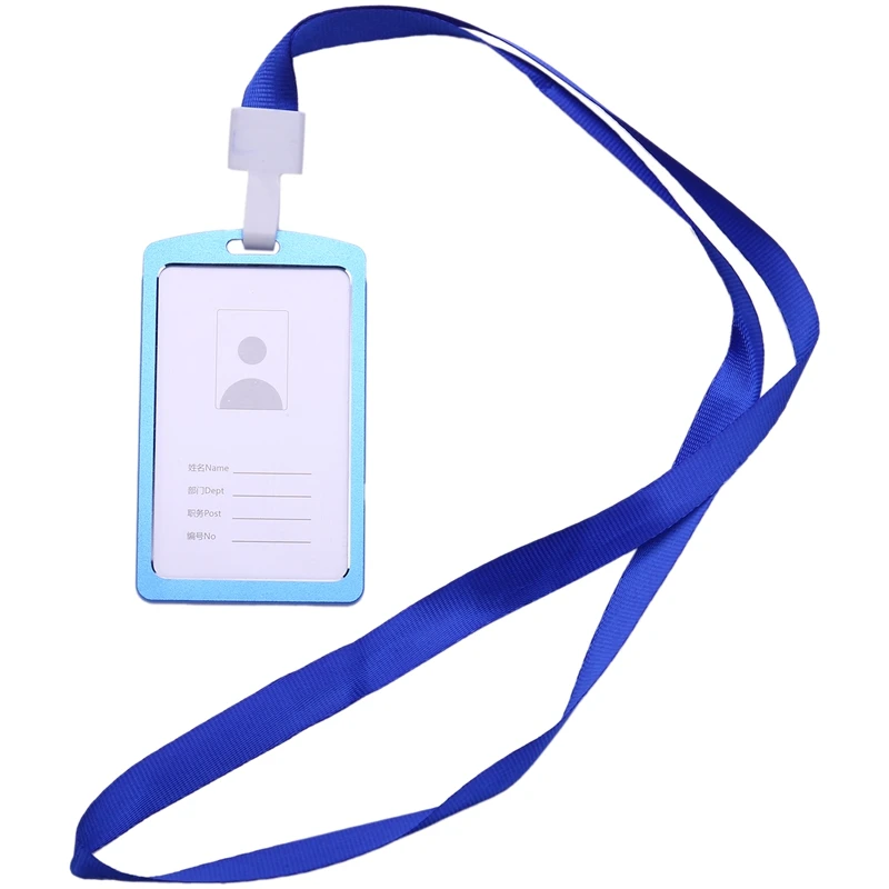 

6PCS Aluminum Alloy Identify ID Card Badge Holder With Neck Lanyard Strap For Business,Work, Exhibition,Conferences, Events, Sho