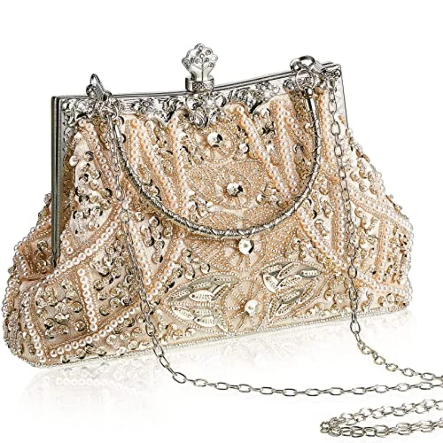 

Amylove 1920s Accessories for Women Vintage Beaded Clutch Evening Bag Formal Rhinestone Flapper Purse for Wedding Party Gift