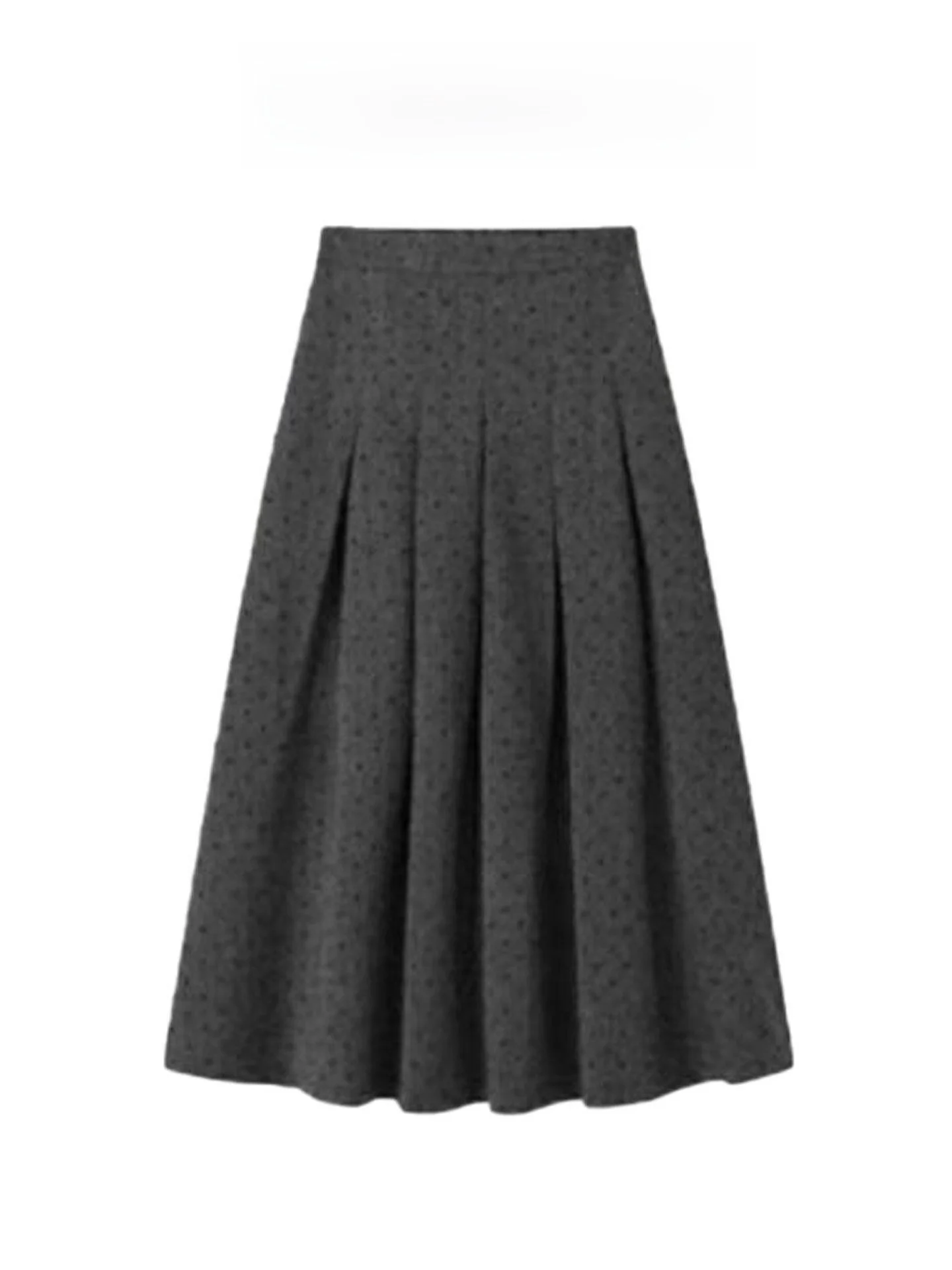 

Женская шерстяная юбка А-силуэта в горошек с завышенной талией, новая коллекция весна-осень, повседневная, средней длины, для офиса