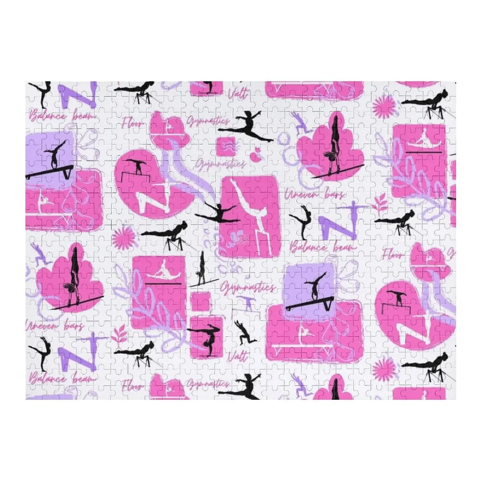 

Artistic Gymnastics - Pink and Purple Jigsaw Puzzle Anime Personalized Gift Puzzle