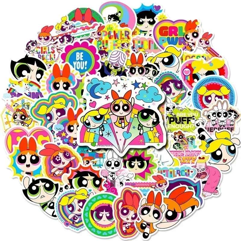 The Powerpuff Girls Animation Graffiti Stickers 10/30/50Pcs Children\'s gift Phone/Laptop/Car Waterproof Stickers DIY decorative