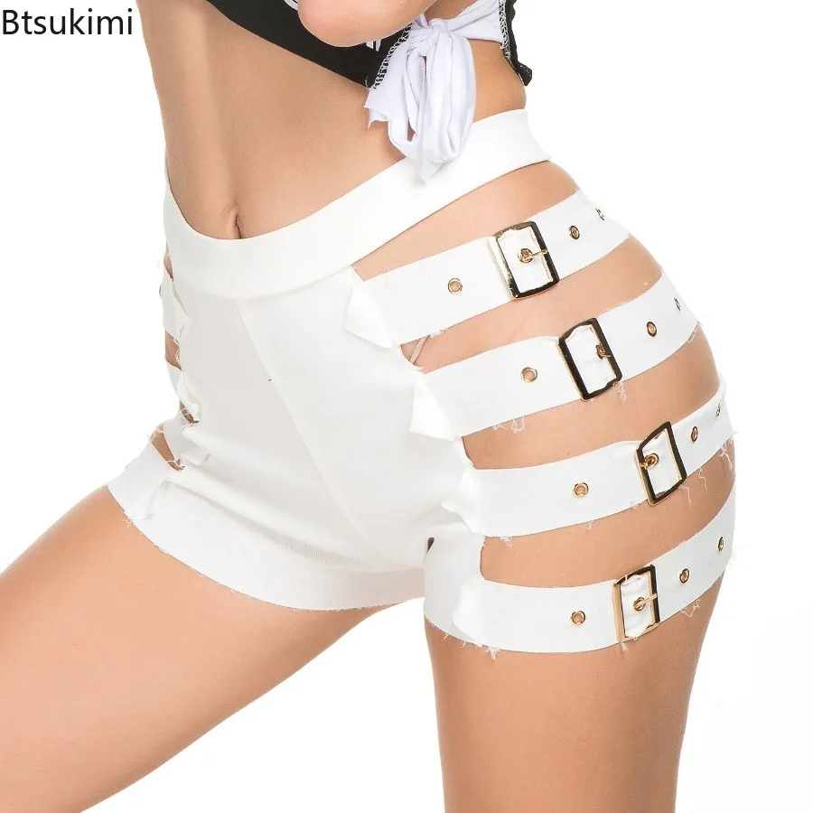 New Women's Summer Fashion Shorts Pole Dancing High Waist Strappy Booty Shorts Ladies Party Nightclub Hotpants Clubwear Costumes