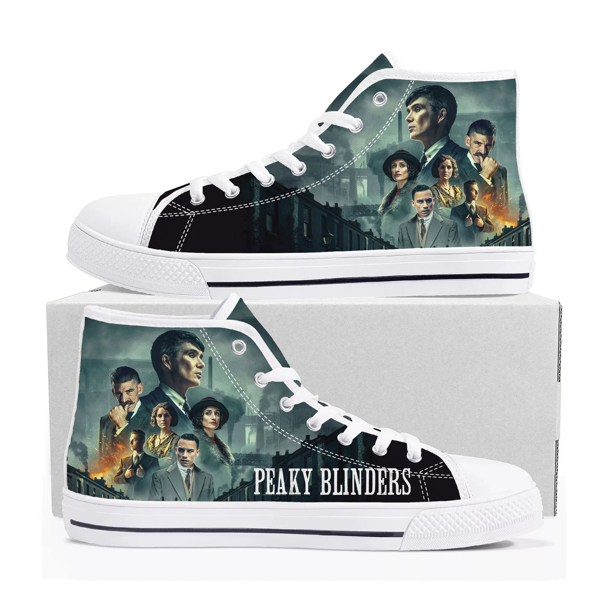 Peaky Blinders High Top Sneakers Mens Womens Teenager Canvas High Quality Sneaker Casual Custom Made Shoes Customize DIY Shoe