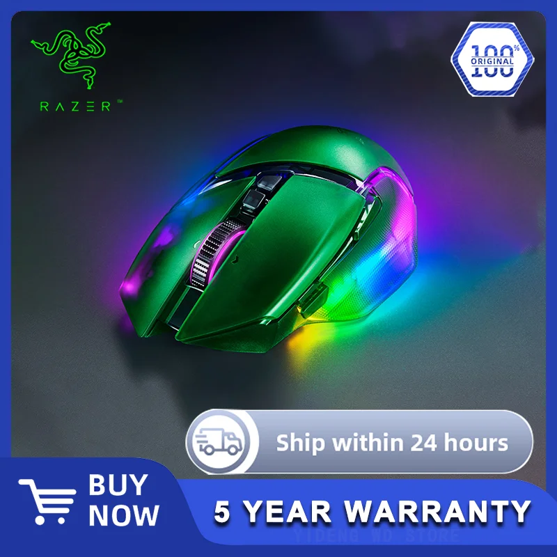 

НОВАЯ беспроводная игровая мышь Razer Basilisk V3 Pro Phantom Green с оптическим датчиком 35K DPI Gen 2, 100% оригинал