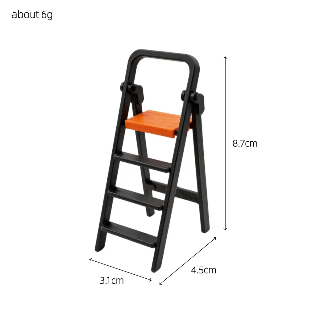 Mini Foldable PLA Step Ladder Model 3D Printed Dollhouse Miniature Home Scene Accessory DIY Furniture Prop Decoration Craft