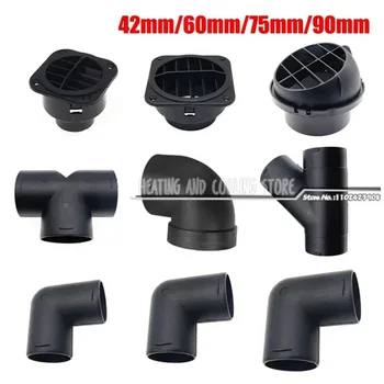 42mm/60mm/75mm/90mm duto de ventilação de ar t y l peça cotovelo tubo para webasto diesel aquecedor de estacionamento saída conector de exaustão marceneiro