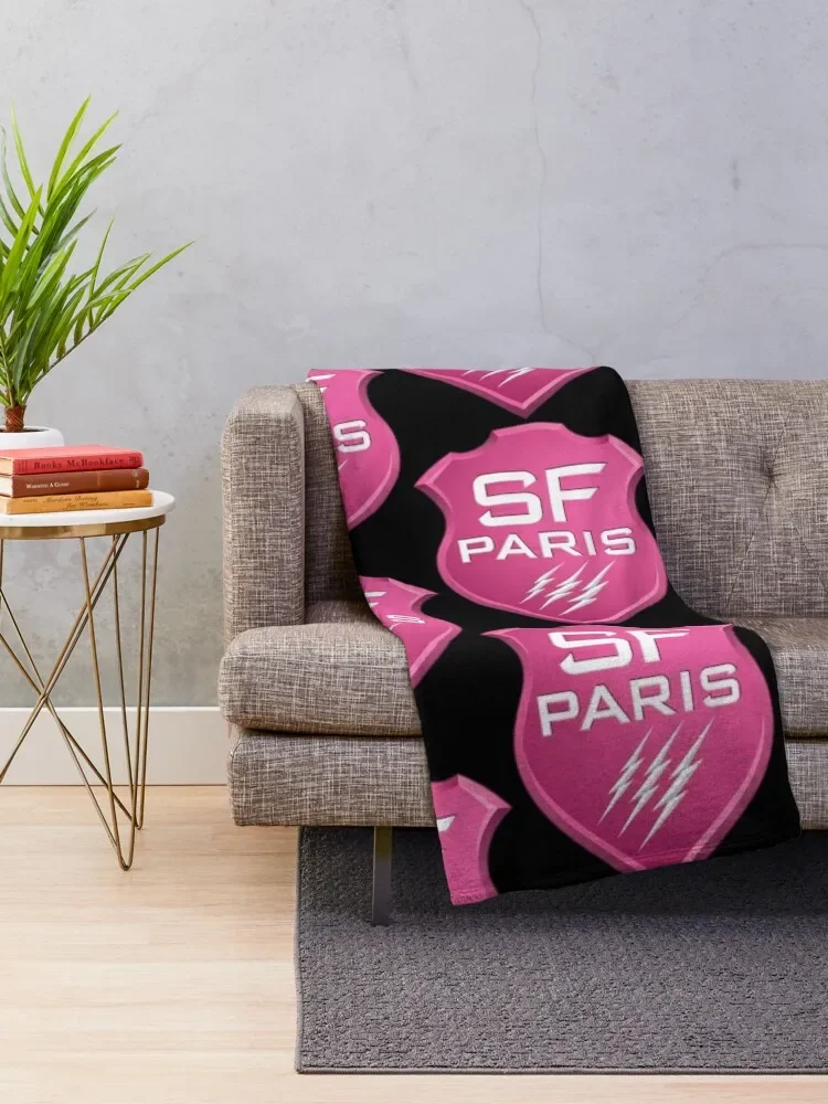 Stade francais paris rugby Throw Blanket Bed linens Shaggy Blankets