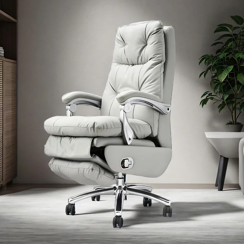 New Electric Boss Office Reclining Leather Comfortable Home Study Long Chair Chaise Gaming