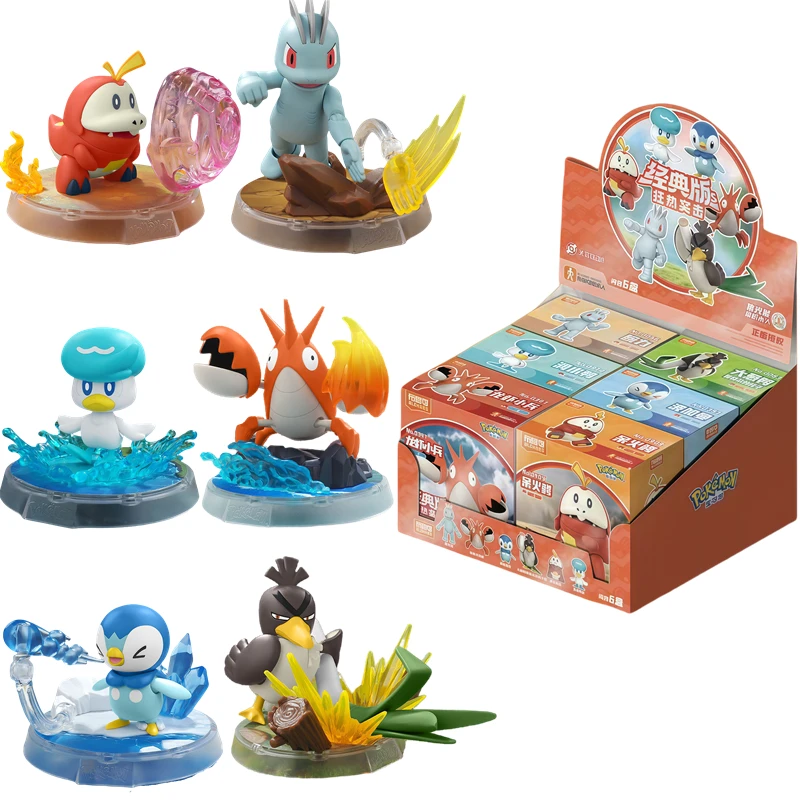 BLOKEES الأصلي بوكيمون V03 Piplup كورفيش Machop Farfetch'd Fuecoco Quaxly الجمعية بوكيمون عمل أرقام لعبة مجسمة هدية