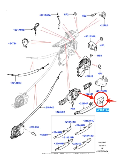 LR048299 LR025407 LR156944 DOOR HANDLE LOCK-COVER CAP FRONT LH DRIVER For LAND ROVER Range Rover SPORT EVOQUE DISCOVER