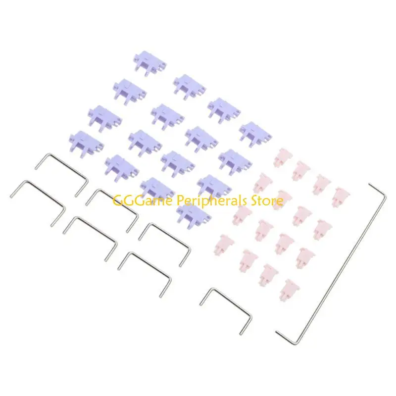 U55B 1Set Precise Made Satellite Axles Plate Mounted Stabilizer Set For Mechanical Keyboard Builds 6.25U 2U Steel Wire