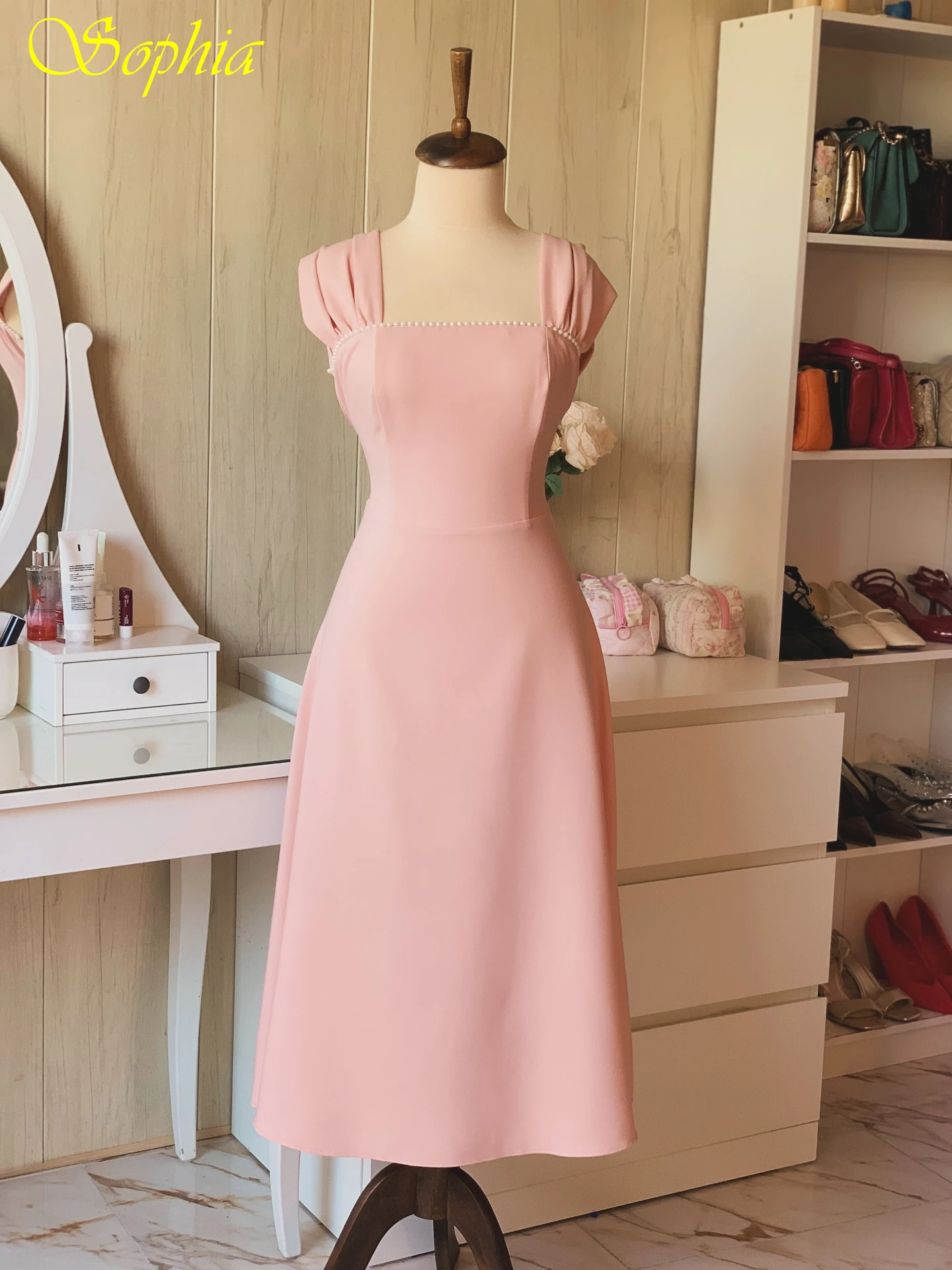 Customized Elegant Formal A-Line Square Collar Evening Dress Fashion Bespoke Occasion Gowns Delicate High Quality Party Dress