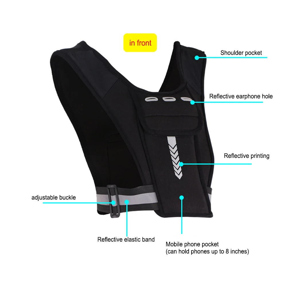 Vest Package Reflective Cycling Backpack Multifunctional Sports Phone Chest Pack Lightweight for Outdoor Sports Cycling Climbing