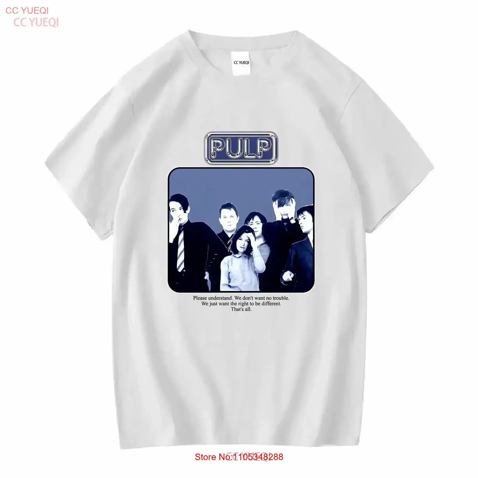 Pulp English Rock Band Jarvis Cocker Candida Doyle Steve Classic T Shirt TE2534 vintage Washed Comfortable graphic Stretched