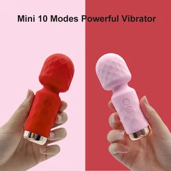 10 modalità potente vibrazione Mini vibratore ricarica Usb massaggiatore corpo palmare clitoride vibratori punto G giocattolo del sesso donne AV bacchetta