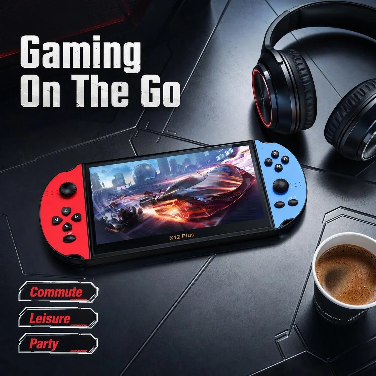 X12 PLUS Handheld Game 7.0 Inch HD Large 8G Screen Classic Game Retro Console Built-in Free Games Handheld MP5 Video Game