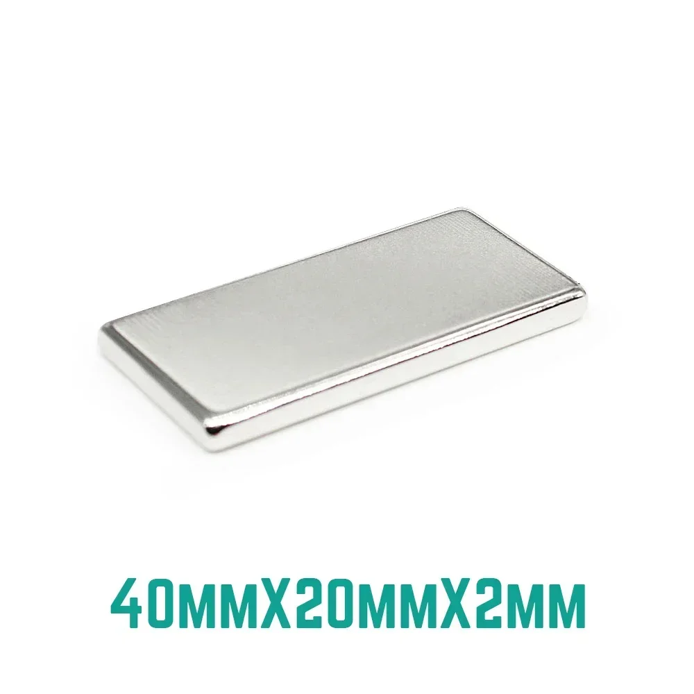 2/5/10/15/20/50PCS 40x20x2mm Block Strong Powerful Magnets Long Rectangular Permanent Neodymium Magnet Sheet 40x20x2 40*20*2 mm