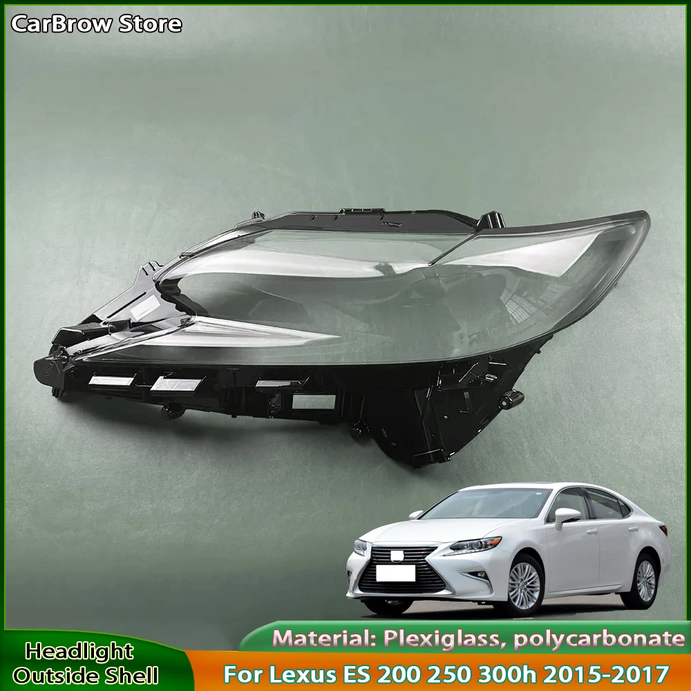Osłona reflektora, klosz lampy, pleksi do Lexus ES ES200 ES250 ES300h 2015 2016 2017, przednia osłona reflektora, przezroczysty klosz.