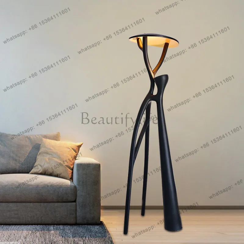 Nordic style hotel lobby floor-to-ceiling exhibition hall shopping mall villa living room resin humanoid tree branches