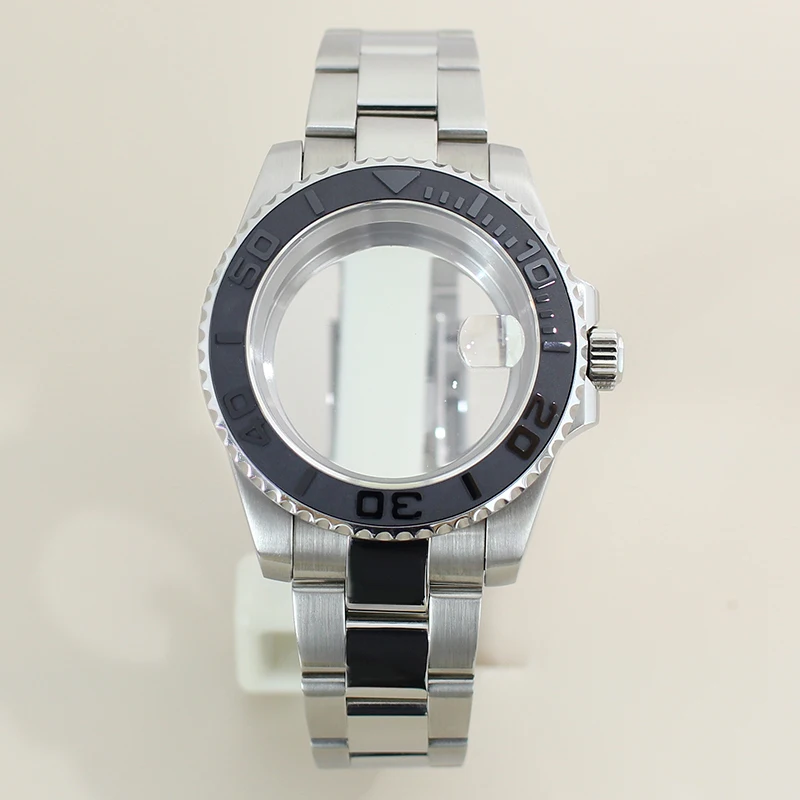 

Silver 40mm 20ATM Diver Watch Case Bracelet Sapphire Glass For YACHT Design Style NH35 NH36 NH34NH38 Miyota8215 Eta2824 Movement