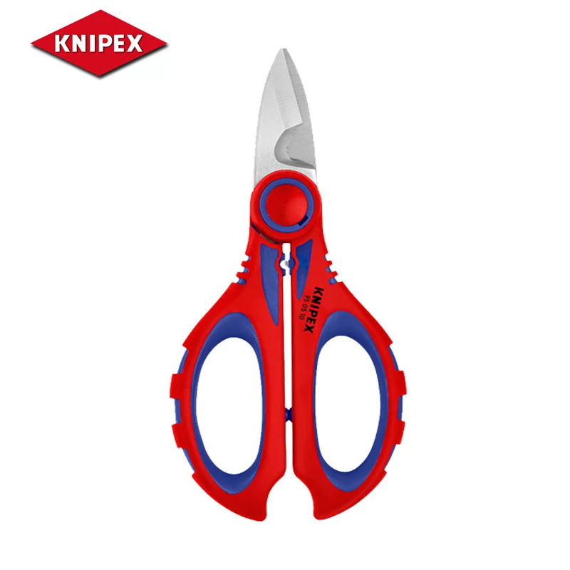 KNIPEX General Purpose Stainless Steel Scissors for Electricians with Non-slip Handle and Ferrule Crimp Area 950510