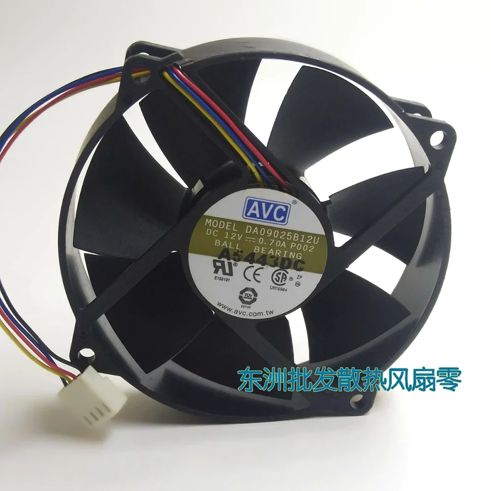 for AVC coolingfan DA09025B12U 90mm round frame supports CPU cooling fan double ball bearing PWM 4 wire speed