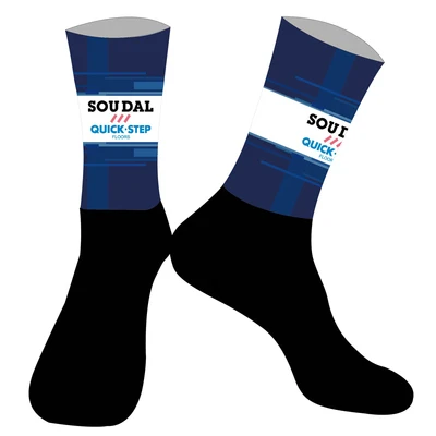 LASER CUT ONE PAIR 2023 SOUDAL QUICK STEP INEOS TEAM Cycling Socks Antislip Bike Racing MITI Breathable FOR Men and Women