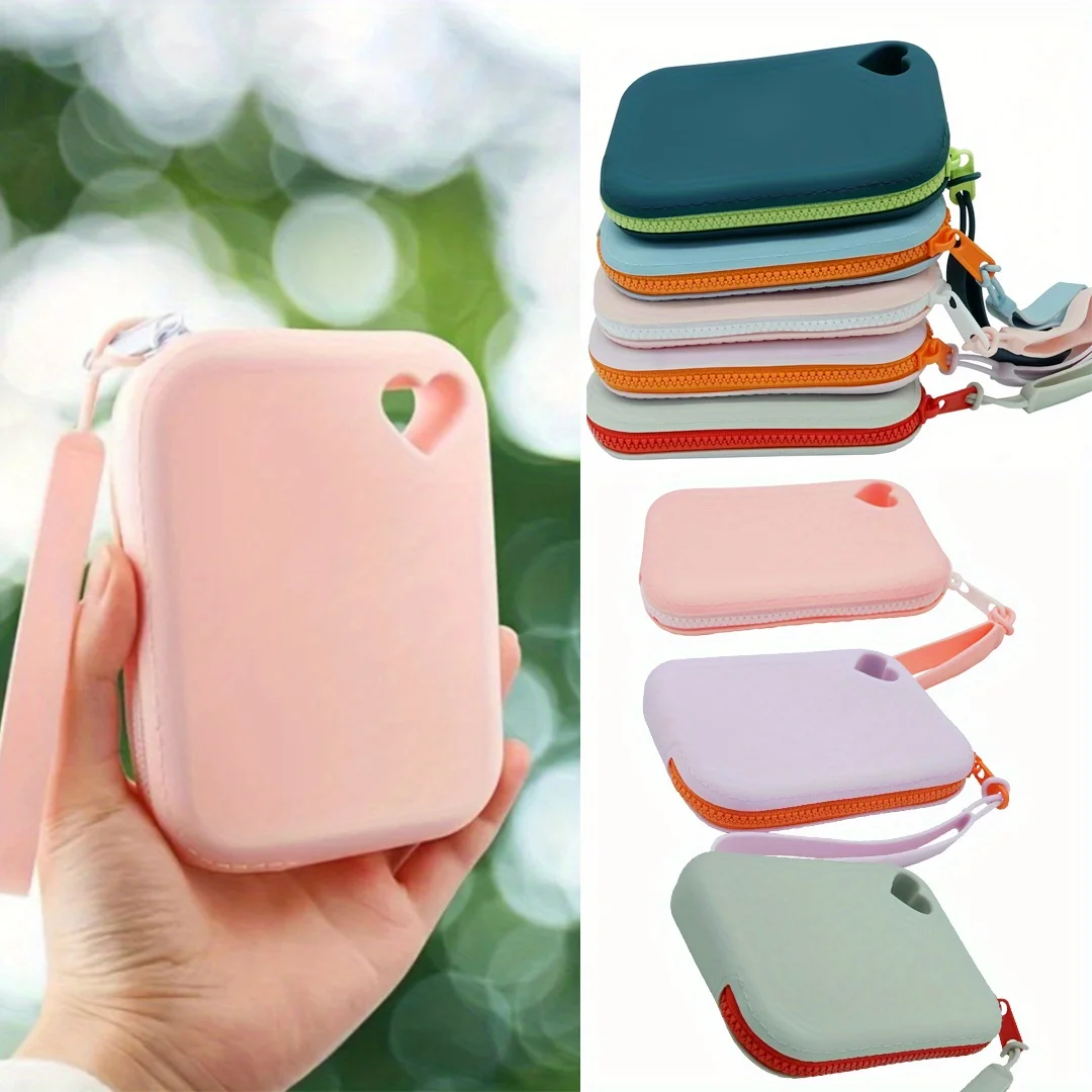 1pc New Silicone Wallet Key Card Storage Bag Waterproof and Dustproof Storage Bag Pet Snack Bag