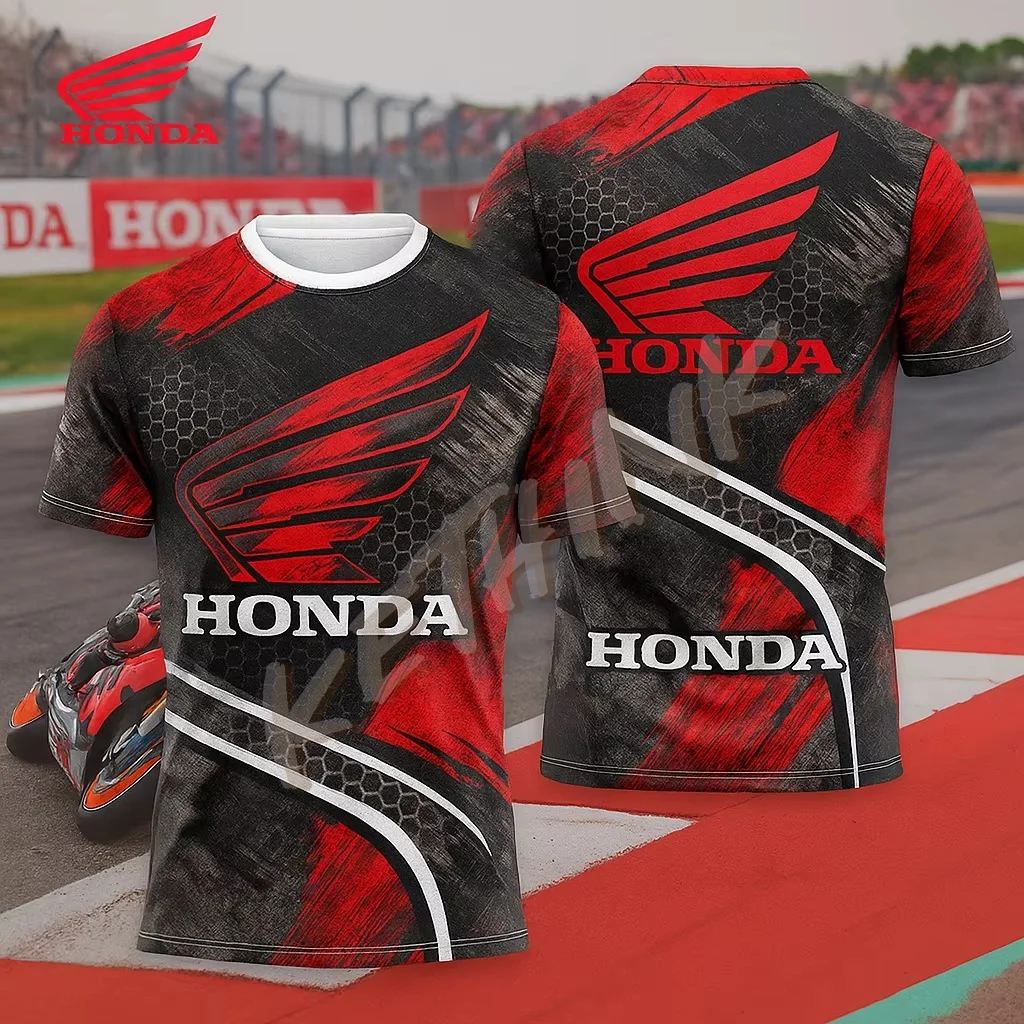 تي شيرت Honda Racing سريع الجفاف وجيد التهوية للرجال، ملابس رياضية صيفية لراكبي الدراجات النارية وأكمام قصيرة وخفيفة الوزن للاستخدام في الهواء الطلق #2