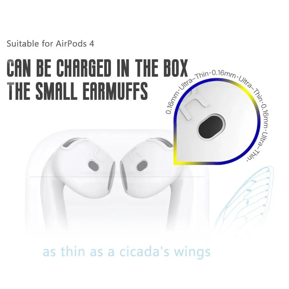 Silicone Protective Cover For AirPods 4 Anti Slip Earplugs Dustproof Ultra-thin Wireless Bluetooth Earphone Earbud Cap Case