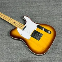 Free Shipping 6-string Vintage Sunburst Color Tele Electric Guitar Maple Fretboard 22 Frets Guitar White Pickguards