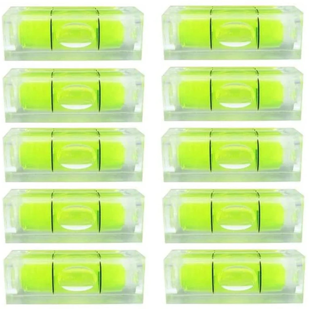10Pcs Mini Bubble Spirit Level 10X10X29mm Square Levels for Wall Frames Art Displays Picture Hanging RV Tripod Measuring ZJY