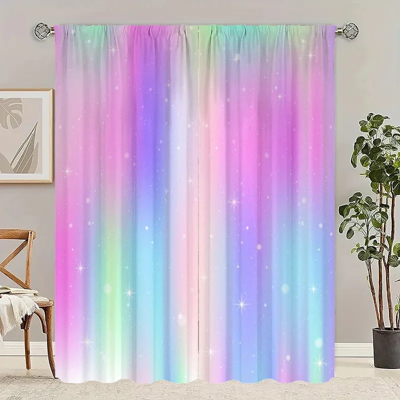 Laser dazzling stars/Printed curtains-Polyester-suitablefor bedroom, living room, study private curtains,blackout curtains