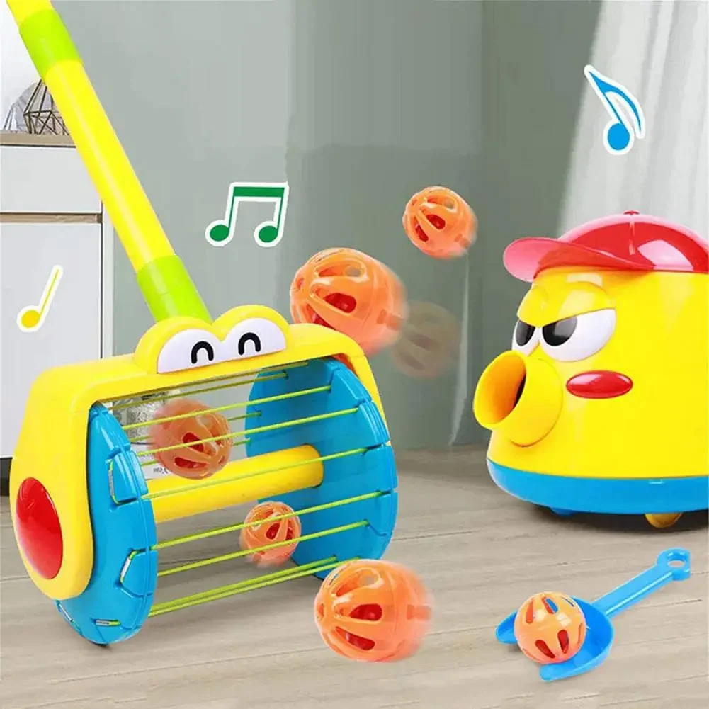 Baby Drag Walker Push Electric Ball Popper and Collector Toy Cart Stroller Walking for Toddler Activities Baby Toy 1-3 Ages