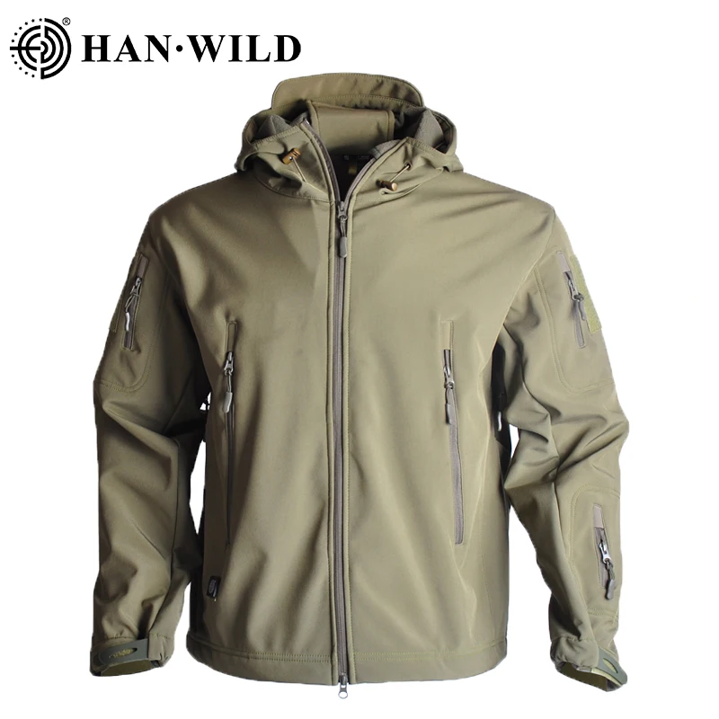 

HAN WILD Thermal Work Coats Men Tactical Fleece Jacket Waterproof Combat Camo Windbreak Climbing Jackets Softshell Clothes