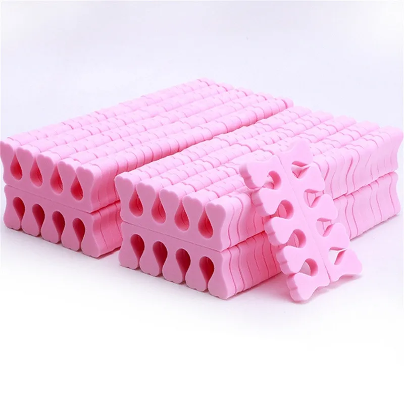 New 100/200pcs Beige Sponge Nail Polish Separators Finger Toe Separators Manicure Pedicure Nail Art Tool Feet Care Toe