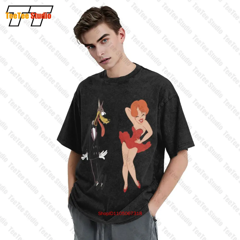 تي شيرت Big Bad Wolf & Red Hot Riding Hood Tex Avery Mgm كارتون عتيق كبير الحجم GB8M