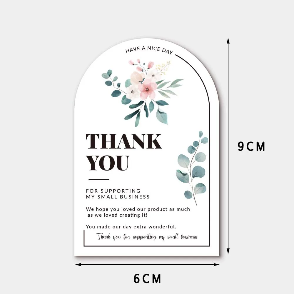 30Pcs/Pack Thank You For Supporting My Small Business Card With Flower Gift Box Package Sealing Labels Envelope Sealing Tags