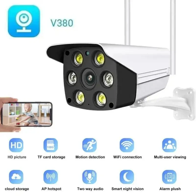 camera inteligente impermeavel ao ar livre v380 pro camera ip sem fio protecao de seguranca duas maneiras audio 3mp wifi 01