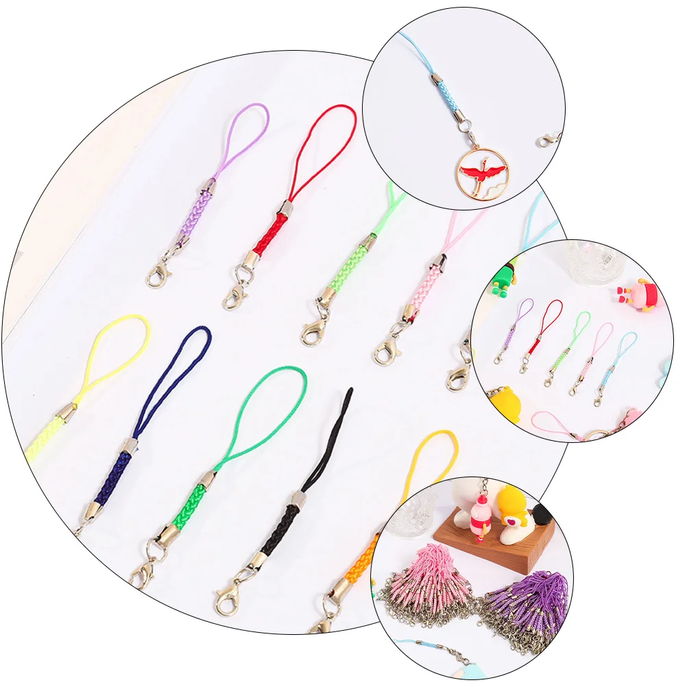 15 PCS Phone Charms Lobster Clasp Key Lanyard Clip Strap Car Parts Keychain Metal Ring