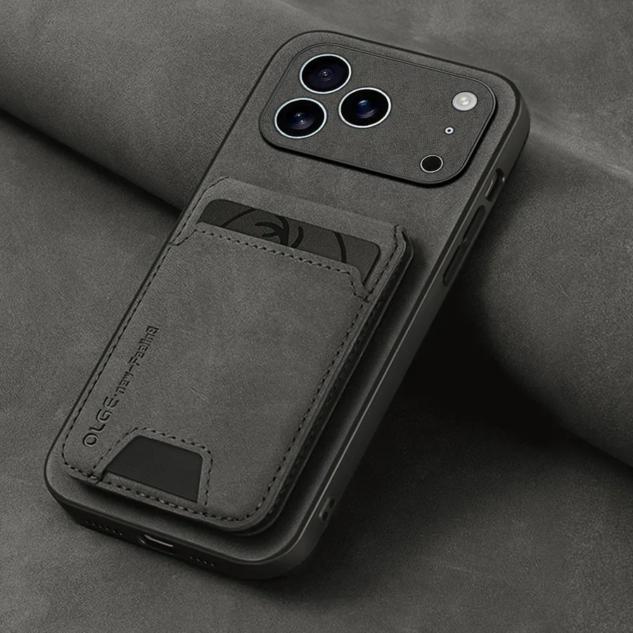 Zweiteiliges Set (Handyhülle und Kartenhalter) Luxuriöse Kartenhalter-Handyhülle aus Kunstleder, geeignet für iPhone 17 16 E 15 13 14 Pro – Detail 8